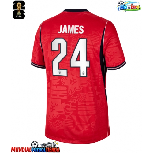 Camiseta Inglaterra Reece James #24 Segunda Equipación Replica Mundial 2026 mangas cortas